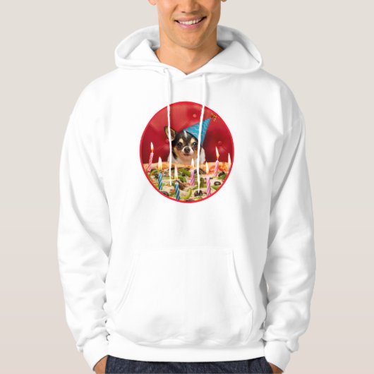 Chihuahua Birthday Pizza Pie Hoodie (Voorkant)