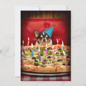 Chihuahua Birthday Pizza Pie Kaart (Voorkant)