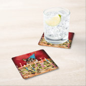 Chihuahua Birthday Pizza Pie Kartonnen Onderzetters (Insitu)