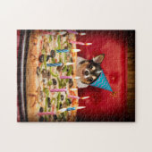 Chihuahua Birthday Pizza Pie Legpuzzel (Horizontaal)