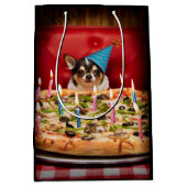 Chihuahua Birthday Pizza Pie Medium Cadeauzakje (Voorkant)