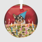 Chihuahua Birthday Pizza Pie Ornament (achterkant)