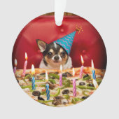 Chihuahua Birthday Pizza Pie Ornament (voorkant)