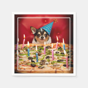 Chihuahua Birthday Pizza Pie Servet