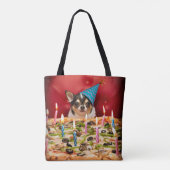 Chihuahua Birthday Pizza Pie Tote Bag (Achterkant)