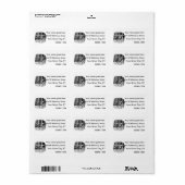 chihuahua Black en White Behind Cage Bars Etiket (Full Sheet)