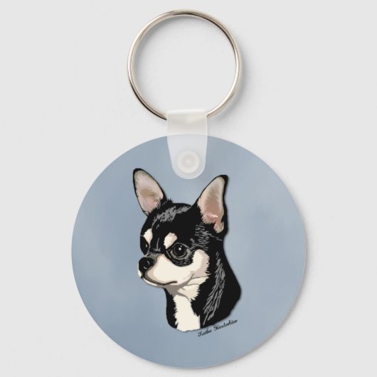 Chihuahua Black & Tan Sleutelhanger (Voorkant)
