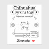 Chihuahua Blaffende Logica Grappige Hond Puppy Sar Sticker (Vel)