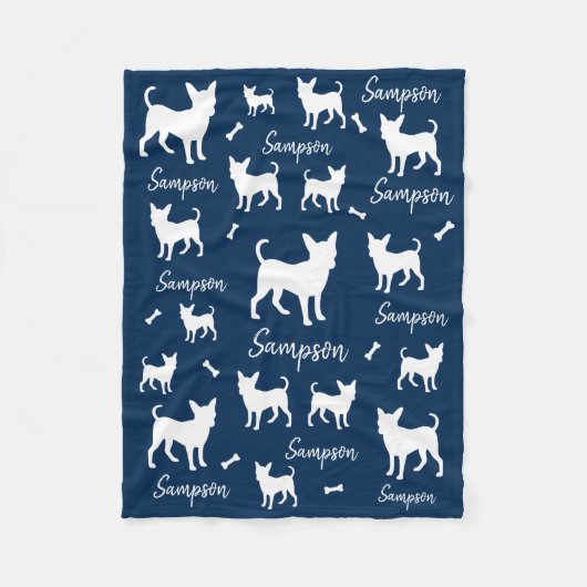 Chihuahua Blanket Personalized Dog Gift Fleece Deken (Voorkant)