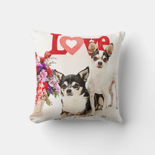 Chihuahua, Bloemen en Liefde Kussen