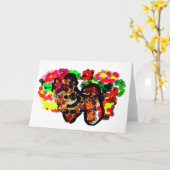 Chihuahua bloemen kaart (Gele Bloem)