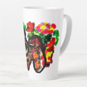 Chihuahua bloemen latte mok (Rechterhoek)
