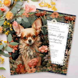 Chihuahua  Bloemen Tapestry Kaart