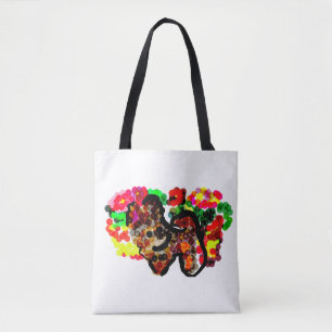 Chihuahua bloemen tote bag