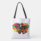 Chihuahua bloemen tote bag (Achterkant)