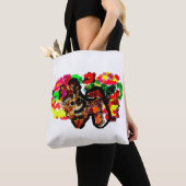 Chihuahua bloemen tote bag (Dichtbij)