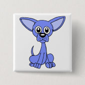 Chihuahua Blue Vierkante Button 5,1 Cm (Voorkant)