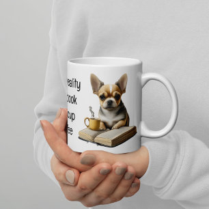 Chihuahua   Boek   Koffie   Thee   Lezen   Ochtend Koffiemok