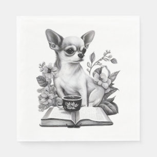 Chihuahua Boek Koffie Thee Lezen Servet