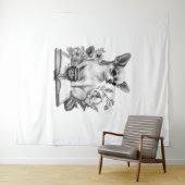 Chihuahua Boek Koffie Thee Lezen Wandkleed (In Situ (horizontaal))