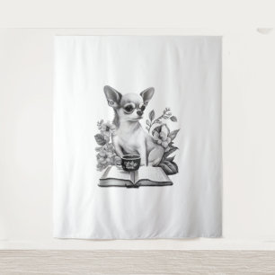Chihuahua Boek Koffie Thee Lezen Wandkleed