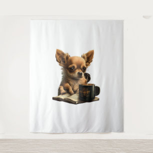 Chihuahua Boek Koffie Thee Lezen Wandkleed