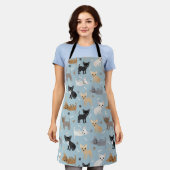 Chihuahua Bones and Paws Blue Apron Schort (Gedragen)