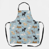 Chihuahua Bones and Paws Blue Apron Schort (Voorkant)