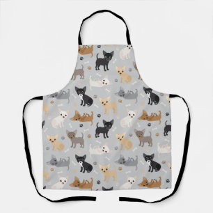 Chihuahua Bones and Paws Gray Apron Schort