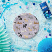 Chihuahua Bones and Paws Purple Papieren Bordje (Feest)