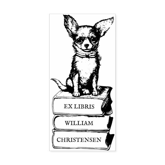  Chihuahua Bookplate Rubberstempel (Afrduk)