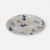 Chihuahua-Botten en Bord van pootgrijs papier (Gekanteld)