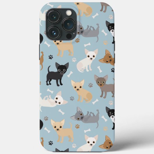 Chihuahua Botten en Paws Blue Case-Mate iPhone Case (Achterkant)