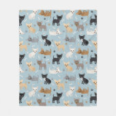 Chihuahua Botten en Paws Blue Fleece Blanket (Voorkant)