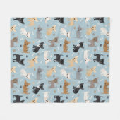 Chihuahua Botten en Paws Blue Fleece Blanket (Voorkant (Horizontaal))