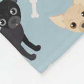 Chihuahua Botten en Paws Blue Fleece Blanket (Hoek)