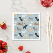 Chihuahua Botten en Paws Blue Napkins Servet (Insitu)