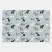 Chihuahua Botten en Paws Gray Blue Paars Inpakpapier Vel (Voorkant 2)
