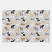 Chihuahua Botten en Paws Gray Blue Paars Inpakpapier Vel (Voorkant)