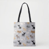Chihuahua Botten en Paws Gray Canvas tas (Voorkant)