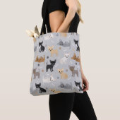 Chihuahua Botten en Paws Gray Canvas tas (Dichtbij)