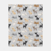 Chihuahua Botten en Paws Gray Fleece Blanket (Voorkant)