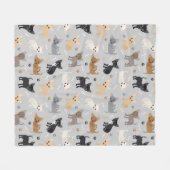 Chihuahua Botten en Paws Gray Fleece Blanket (Voorkant (Horizontaal))