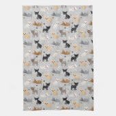 Chihuahua Botten en Paws Gray Kitchen Towel Theedoek (Verticaal)