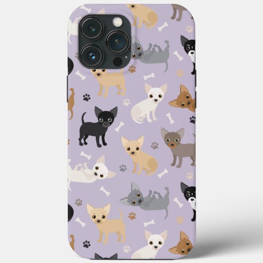 Chihuahua Botten en Paws Paars Case-Mate iPhone Case (Achterkant)