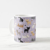 Chihuahua Botten en Paws Paars Koffiemok (Voorkant links)