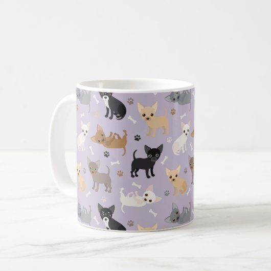 Chihuahua Botten en Paws Paars Koffiemok (Voorkant links)