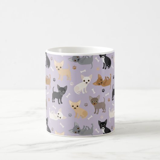 Chihuahua Botten en Paws Paars Koffiemok (Center)