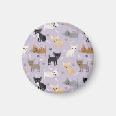 Chihuahua Botten en Paws Paars Magneet (Voorkant)