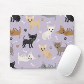 Chihuahua Botten en Paws Paars Muismat (Met muis)